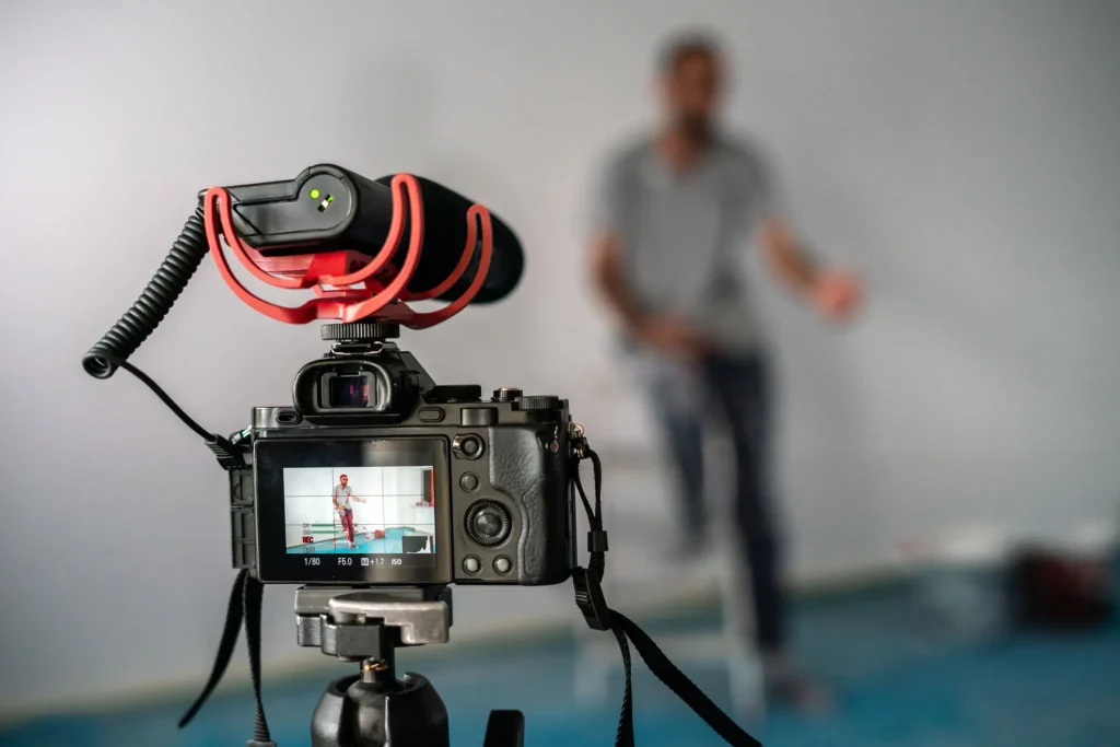 Single-camera corporate video shoot in Navi Mumbai, with a professional setup capturing a dynamic business scene.